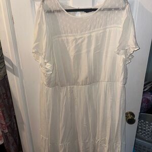 Torrid White Flutter Sleeve Sundress for Brides
